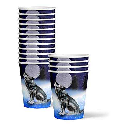 Wolf Birthday Party Supplies Set Plates Napkins Cups Tableware Kit for 16