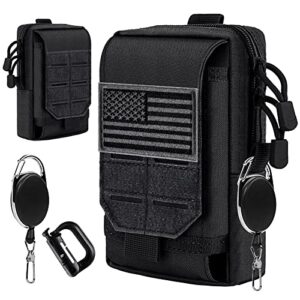 ironseals multi-purpose tactical molle pouch waist bag for mobile phone belt pouch holster cover case for iphone 14 pro max/13 pro max/12/11 pro max/xs max, size l