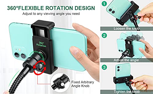 Pomarks Cellphone Holder,Overhead Phone Mount,Table Top Teaching Online Stand for Live Streaming and Online Video and Food Crafting Demo Drawing Sketching Recording(Black)