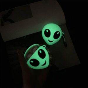 Oqplog for Airpod Pro for AirPods Pro 2019/Pro 2 Gen 2022 Case 3D Cute Fun Cartoon Funny Character Air Pods Pro Cover for Girls Women Teen Boys Unique Kawaii Trendy Silicone Cases – Luminous Alien