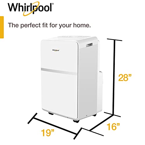 Whirlpool 8000 BTU Portable Air Conditioner For Rooms up to 350 Sq.Ft. with Remote, Digital Display, 24H Timer, and Auto Restart