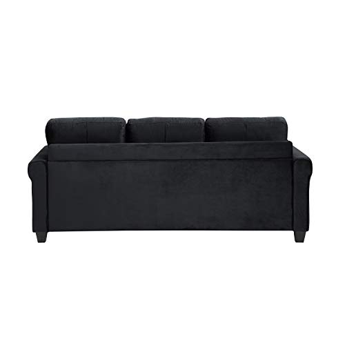 Lexicon Levi Reversible Sofa Chaise, Black