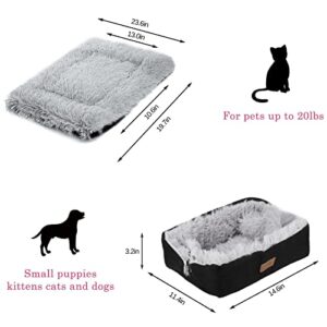 HDLKRR Cat Bed Small Dog Bed, Self Warming Cat Beds Self Heating Cat Dog Mat, Extra Warm Thermal Pet Pad for Indoor Outdoor Pets, Calming Dog Crate Bed Pet Cushion, 23.6x19.7inch