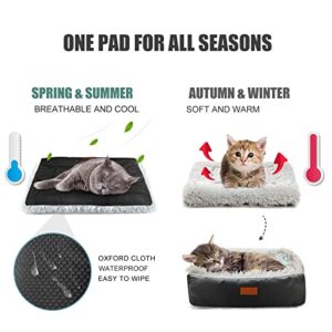 HDLKRR Cat Bed Small Dog Bed, Self Warming Cat Beds Self Heating Cat Dog Mat, Extra Warm Thermal Pet Pad for Indoor Outdoor Pets, Calming Dog Crate Bed Pet Cushion, 23.6x19.7inch