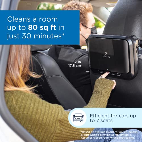 Medify MA-CAR Air Purifier with H13 HEPA filter - a higher grade of HEPA | Car Purifier | 99.9% Removal in a Modern Design | Black