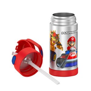 12oz Insulated Stainless Steel Thermos FUN tainer BPA FREE Water Bottle w Carrying Loop (Stainless Red Mario)