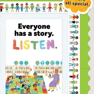 Carson Dellosa Education All Are Welcome Everyone Has a Story Poster—Motivational Wall Art or Bulletin Board Decor, Inspirational Classroom, Office, Homeschool Decorations (13.37" x 19")