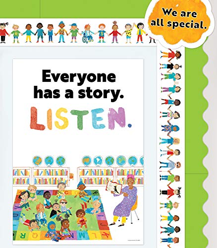 Carson Dellosa Education All Are Welcome Everyone Has a Story Poster—Motivational Wall Art or Bulletin Board Decor, Inspirational Classroom, Office, Homeschool Decorations (13.37" x 19")