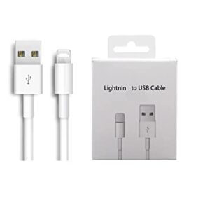 1Pack Apple Original Charger [Apple MFi Certified] Lightning to USB Cable Compatible iPhone Xs Max/Xr/Xs/X/8/7/6s/6plus/5s,iPad Pro/Air/Mini,iPod Touch(White 2M/6.6FT) Original Certified