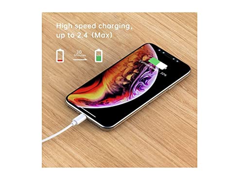 1Pack Apple Original Charger [Apple MFi Certified] Lightning to USB Cable Compatible iPhone Xs Max/Xr/Xs/X/8/7/6s/6plus/5s,iPad Pro/Air/Mini,iPod Touch(White 2M/6.6FT) Original Certified