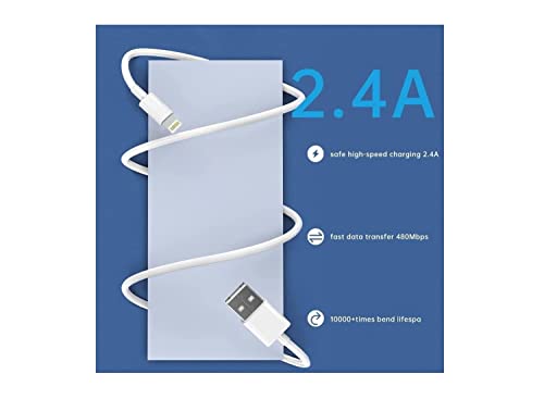 1Pack Apple Original Charger [Apple MFi Certified] Lightning to USB Cable Compatible iPhone Xs Max/Xr/Xs/X/8/7/6s/6plus/5s,iPad Pro/Air/Mini,iPod Touch(White 2M/6.6FT) Original Certified