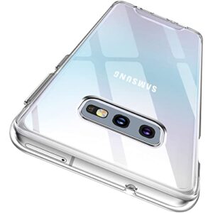 rayboen case for samsung galaxy s10e, crystal clear shockproof non-slip anti-yellowing protective phone case, hard pc back & soft tpu frame slim cover for samsung galaxy s10 e
