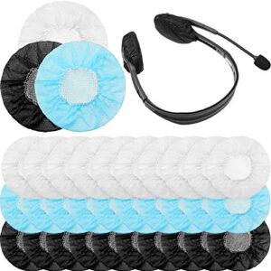 300 pieces disposable headphone covers non woven sanitary headphone ear covers black fabric headset covers ear pad covers for headphones, 11 cm/ 4.3 inch (white, blue, black, s-6.5 cm)
