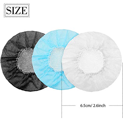 300 Pieces Disposable Headphone Covers Non Woven Sanitary Headphone Ear Covers Black Fabric Headset Covers Ear Pad Covers for Headphones, 11 Cm/ 4.3 Inch (White, Blue, Black, S-6.5 cm)