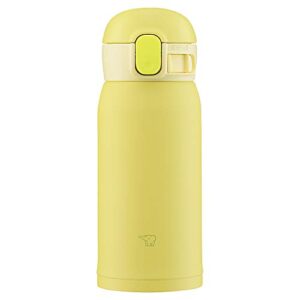 zojirushi sm-wa36-ya water bottle, one-touch stainless steel mug, seamless, 1.2 fl oz (0.36 l), lemon
