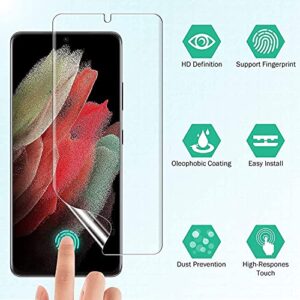 EGV [3 Pack] Compatible for Samsung Galaxy S21 Ultra 6.8-inch, [Not Glass] Flexible Screen protector [Support Fingerprint Unlock] Bubble Free [Easy Installation Tool]