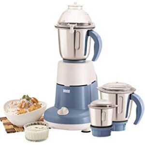 BOSS Excel Pro 3-Jar Mixer Grinder Kitchen Grinding Genius 750 Watt Powerful Motor, 3 Variable Speed with Incher, 110V