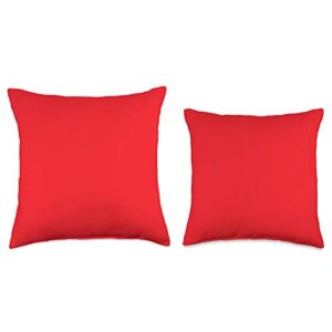 Fancy Solid Color Gifts Co Fire Engine Red Plain Solid Color Simple Classic Throw Pillow, 18x18, Multicolor