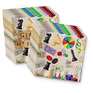 Game Night Party Supplies Set Plates Napkins Cups Tableware Kit for 16