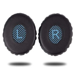 lipovolt® black+blue replacement earpads cover cushion for bose headset oe2 oe2i headphone ear pads