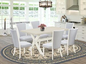 east west furniture x026ve005-7 dining table set, 7-piece