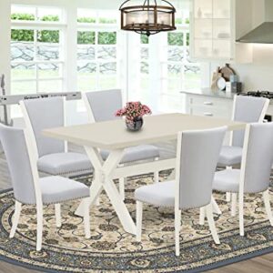 East West Furniture X026VE005-7 Dining Table Set, 7-Piece