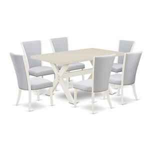 East West Furniture X026VE005-7 Dining Table Set, 7-Piece