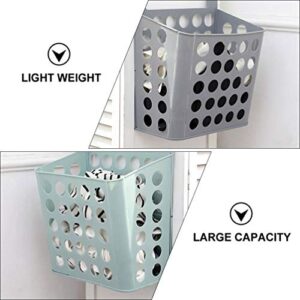 Hemoton 2pcs Hanging Plastic Laundry Basket Foldable Laundry Hamper Bag Collapsible Dirty Clothes Storage Container for College Dorm Bathroom Bedroom Random Color