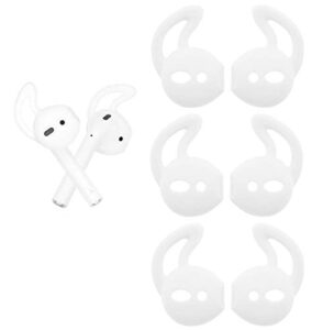 bllq air pods earbud hooks ear hook cover ear tip ear gel anti-slip cover silicone compatible with air pods 2 & air pods 1 or ear pods, 3 pairs white, wh3