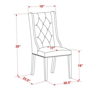 East West Furniture Dining Chairs, Set of 2, FOP7T49