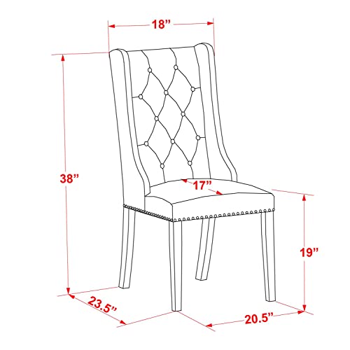 East West Furniture Dining Chairs, Set of 2, FOP7T49