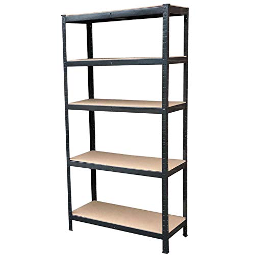 Autofather 5-Tier Heavy Duty Metal Shelving, 70" x 35" x 16" Racking Storage Unit, Black (386LB Capacity Per Shelf), 1929LB Total Capacity Garage Shed Storage Shelving Units, 3 Year Warranty