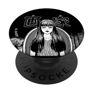junji ito tomie with kanji popsockets popgrip: swappable grip for phones & tablets