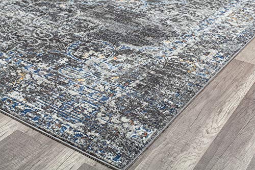 Rugs America Preston PS35A Shadow Bay Blossom Transitional Vintage Area Rug, 8'0"X10'0"