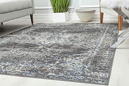 Rugs America Preston PS35A Shadow Bay Blossom Transitional Vintage Area Rug, 8'0"X10'0"