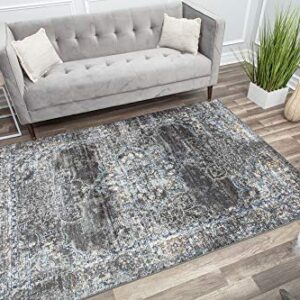 Rugs America Preston PS35A Shadow Bay Blossom Transitional Vintage Area Rug, 8'0"X10'0"