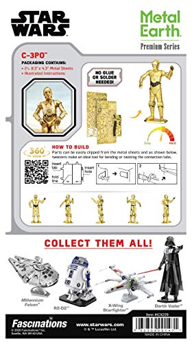 Metal Earth Premium Series Star Wars C-3PO 3D Metal Model Kit Fascinations