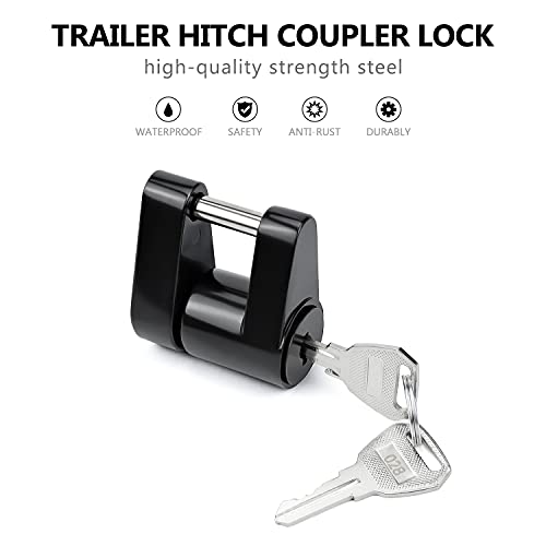 Cenipar Black Trailer Tongue Coupler Lock pin,Dia 1/4 Inch, 3/4 Inch Span,Security Full Protection Towing Power Hauling,Used for Trailer Boat RV Truck Car's Coupler(Pack of One)