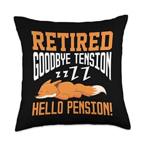 retired family member and friend gift funny quote pensioner lazy retiring person throw pillow, 18x18, multicolor