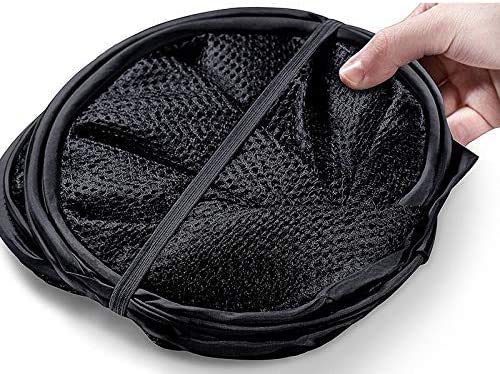 Laundry Hamper for Clothes - Mesh Pop Up Laundry Basket Bag, Portable Collapsible Folding Hampers with Carry Handles, fit College Dorm, Bedroom, Travel, Kids Room (Black)