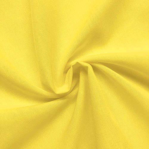 Barcelonetta | Poly Cotton Fabric | Broadcloth | 35% Cotton | 60" Wide | Lining, Sewing, Air Feel Skirt Layer | Solid (Yellow, 2 Yard)