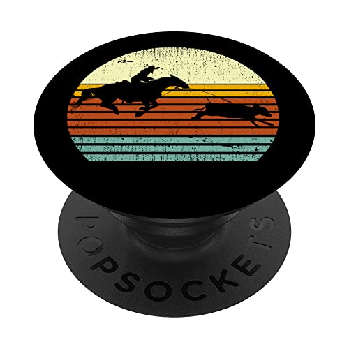 Western Cow Horse Calf Roping Retro Sun Style PopSockets Swappable PopGrip