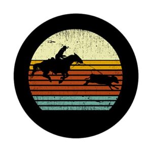 Western Cow Horse Calf Roping Retro Sun Style PopSockets Swappable PopGrip