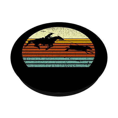 Western Cow Horse Calf Roping Retro Sun Style PopSockets Swappable PopGrip