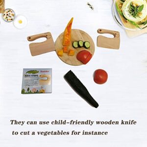 Kasiden Wooden Kids Knife for Cooking,Kid Safe Knives,Kitchen Toy,Chopper,Vegetable and Fruit Cutter (For 2-8 Years Old)