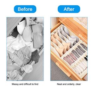 Underwear Drawer Organizer, Drawer Divider, Foldable Closet Storage Boxes Dresser Drawer Organizers for Underwear, Socks, Clothes, Stockings, Scarves, Ties and Bras Underwear Organizer Dividers 3Pcs