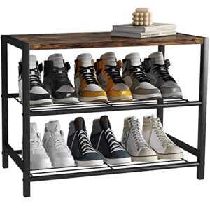 jeroal 3-tier shoe rack storage organizer,6-9 pairs sturdy shoe shelf for entryway, hallway and closet space saving storage and organization