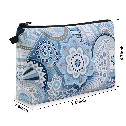 MAGEFY Makeup Bag 6 Styles Portable Travel Cosmetic Bag for Women Flower Patterns Zipper Pouch Sloth Gifts Makeup Pouch with Black Zipper (6 packs)