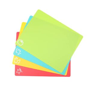 kufung flexible cutting board mats for kitchen - 100% non slip (new) color coordinated plastic cutting boards on any countertop