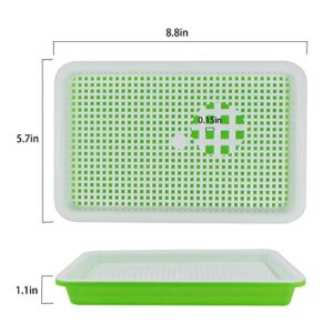 EBaokuup 10Pcs Seed Sprouter Tray with Drain Holes - BPA Free Seed Garden Plant Germination Propagation Trays, Soil-Free Wheatgrass Tray Sprouter Microgreens Growing Kit with Germinating Paper